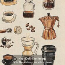 1 stuk oningelijste/ingelijste retro koffiekaart, rustiek canvas posterprint, koffieliefhebber, barwagen, minimalistische keuken, drankjes, wandkunst, schilderij voor slaapzaal, appartement, woonkamer, slaapkamer, moderne huisdecoratie