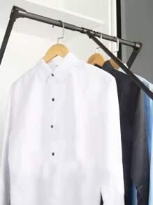 Barra de armario de fácil bajada - Barra de armario montada lateralmente ajustable para colgar ropa, fácil de tomar y guardar la ropa, ancho ajustable: 55 cm ~ 70 cm