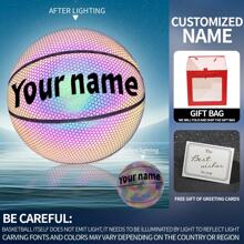 1 Pc Customized Personalized Engraved Gift - Custom Name/Logo/Signature, 7# Basketball With Reflective Design, Home Decor Gift For Christmas, Birthday Gift For Boyfriend/Girlfriend, Anniversary Pet Memorial, Wedding Gift, Valentine's Day, Personalized Premium Art Gift, Party Favor - Black Reflective Basketball - View 9