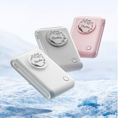 1 pieza Ventilador de cuello personalizado y portátil, ventilador de cintura multifuncional, dispositivo de refrigeración circulador de aire ajustable para actividades al aire libre, mini ventilador de alta velocidad con batería recargable USB, ventilador de escritorio personal personalizable, regalo perfecto para el verano y festivales