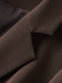 Áo khoác vest nữ màu trơn thanh lịch và thời trang, phù hợp cho cả những dịp thường ngày và công sở, mùa xuân. - Cà phê nâu - Xem 5