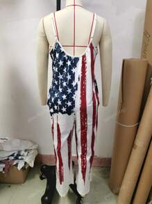 1pc Women Casual Random Floral Print Fashion Jumpsuit