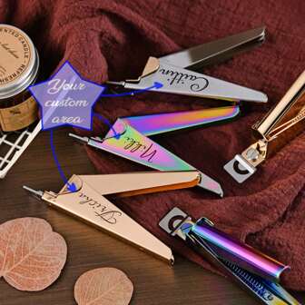 Customized Manicure One-Piece Scissors, High Quality Titanium French U-Shaped Nail Clipper, Refined Fake Nail Scissors, Stainless Steel Nail Clippers, Nail Extension Plate Clipper, Gift For Wife, Girlfriend, Best Friend, Birthday, Valentine's Day, Christmas