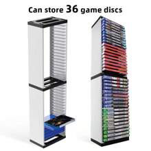 DATA FROG Video Game Storage Compatible With PS 5/ PS 4/ PS3/ Xb Ox Series S X/Xb Ox Game Shelf Organizer Compatible With Playstation DVD Game Holder Tower - Shape - View 3
