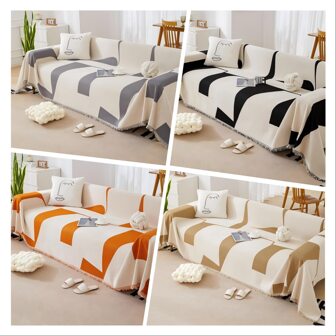 بطانية كنزة متعددة الألوان فاخرة بطراز حديث للأريكة، وسادة للخيام والأنشطة الخارجية طوال العام