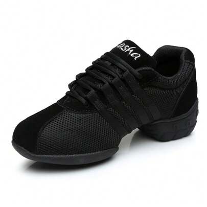 Women's Net Rubber Soled Dance Shoes Soft Soled Square Dance Shoes Four Seasons Breathable Dance Practice Shoes Body Dancing Fitness Exercise Shoes Casual Shoes