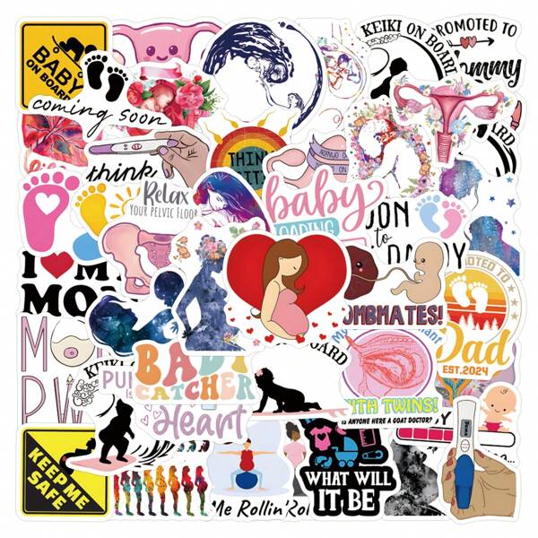 55Pcs Pregnancy Stickers Pack | Western Stickers,High Quality Stickers For Scrapbook,Graffiti Sticker,Journaling,Laptop,Bumper,Skateboard,Water Bottles,Computer,Cartoon,Hard Hat,Car Stickers,Stickers Can Bring A Lot Of Fun To Your Life,The Perfect Gift For Adults