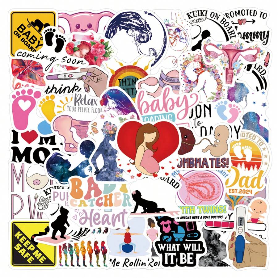 55Pcs Pregnancy Stickers Pack | Western Stickers,High Quality Stickers For Scrapbook,Graffiti Sticker,Journaling,Laptop,Bumper,Skateboard,Water Bottles,Computer,Cartoon,Hard Hat,Car Stickers,Stickers Can Bring A Lot Of Fun To Your Life,The Perfect Gift For Adults