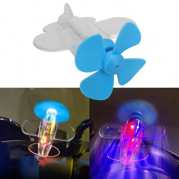 1/2 Peças Luz Ambiente Decorativa Vermelha e Azul Luminosa com Hélice de Energia Eólica para Carros, Motocicletas, Bicicletas, Bicicletas Elétricas e Scooters para Andar e Dirigir à Noite