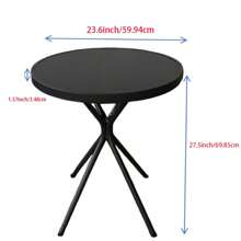 Small Outdoor Patio Side Table, Metal Bistro Table Round With Tempered Glass Tabletop, Compact Coffee Desk, Weather Resistant Portable End Table, Black