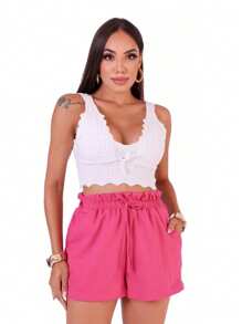 Women's Cropped Blouse In Modal Knitwear - Stylish And Versatile Top For Summer | Fashion Launch - White - View 3
