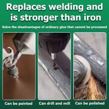 1pc Casting Epoxy Adhesive For Metal Repair, Castable Alloy For Cast Iron, Cast Aluminum, Copper, Industrial Equipment Maintenance, Mechanical Parts Repair, Auto Castings Restoration, Mold Repair, Artwork Restoration, High Strength, Heat Resistant, Wear Resistant, Waterproof, Rust Proof, Fast Curing