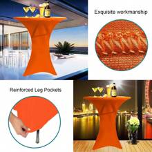 1 Stück/2 Stücke Lycra-Stretchhusse für rechteckige Barhochtische, einfarbige dekorative runde Tischdecken für Cocktail-Party, Hochzeit, Bankette, geeignet für Geburtstag, Hochzeit, Party, Fest, Baby-Shower Dekoration