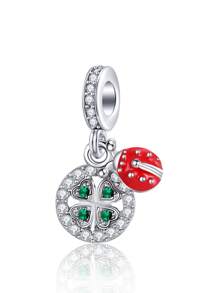 1pc Minimalist Fashion Spring/Summer New Lucky Four Leaf Clover & Ladybug DIY Pendant Accessories For Women, Bracelet Necklace Handmade Crafted Gift