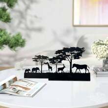 1pc Metal Animal Candle Holder, Creative Animal Silhouette Design, Christmas Table Sculpture Decor, Romantic Nighttime Home Decoration, Suitable For Christmas, Wedding, Housewarming, Friends' Wedding, Mother's Day Gift
