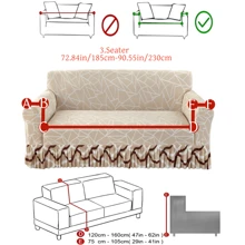 1 peça linda capa de sofá com saia decorativa, antiderrapante, elástica, tecido de seda leitosa, antissujeira para animais de estimação, assento único, assento duplo, três assentos, quatro assentos, estampa geométrica, capa de sofá, estilo saia, estilo quatro estações