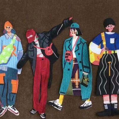 1 New Fashionable Cartoon Character Pattern Design Embroidery Repair Patch Decorative Cloth Piece Can Be Used For Clothing, Shoes, Hats, Bags, Accounting Books, Mobile Phones, Laptops, Festivals, Parties, Gifts, Home Curtains, Door Curtains, Wall Decorations Embroidery Cloth Patch