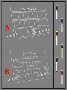 1 Stück acryl 3D Wochen/Monats Planer Schreibtisch Memo Brett (6 Whiteboard Stifte enthalten), löschbare Büroreminder Schreibtafel, transparentes Acryl Memo Brett, Schulmaterial, Schulanfang