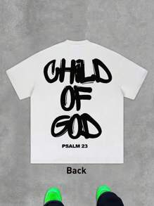 child of god  PSALM 23 T-Shirt Men's Y2K Style Graphic Cotton T-Shirt - Soft & Comfortable Crew Neck Short Sleeve Tee pwith Bold Portrait Print, Hip Hop Streetwear Fashion Top for All Seasons, Casual Streetwear | Round Neck Tshirt | Cotton Shirtp