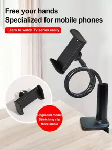 360° Rotatable Bedside Phone Holder, Hands-Free, Stable, Soft Grip Long Arm Clamp Phone Stand