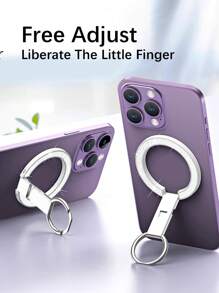 Suporte Magnético de Anel 3 em 1, Brilhante com Glitter, Ultra Fino e Leve, Magnético Forte, Rotação de 360°, Dobrável, Material de Liga, Portátil e Universal, Design de Decoração de Mesa, Compatível com iPhone, Celulares Android, Presente de Aniversário, Presente para Família e Amigos, Suporte de Anel, Pegador de Celular, Acessórios de Celular - Multicolorido - Visão 11