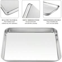 Deedro - Juego de bandejas para hornear con rejilla de refrigeración [2 hojas + 2 estantes], charola para hornear galletas de acero inoxidable con estante de 10 x 8 x 1 pulgadas, resistente, noóxico, fácil de limpiar - 10 pulgadas - Ver 3