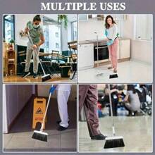 1 Set Long Handle Rotatable Broom And Dustpan Cleaning Set, Household Sweeping Brush And Dustpan Kit For Floor, Home, Kitchen, Room, Office, Cleaning Supplies, Back To School