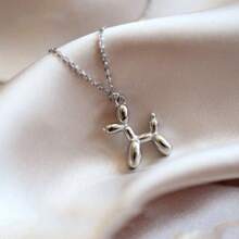 Cute Puppy Balloon Titanium Steel Necklace, Unique 3D Minimalist Necklace Pendant Accessory For Girls, Cross-Border - A[8495] Balloon Dog Gold - View 6