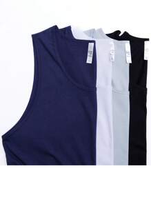Men's Tank Top In 100% Cotton Fabric - 白色 - 查看 2