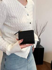 1pc Women's Simple Short Zipper Coin Purse PU Leather Bifold Wallet Holder Multi- Slots Pouch Mini Wallet Card Wallet For Women Wallet Purse Wallet - Multicolor - View 5