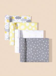 4 piezas Manta de envolver para bebé cómoda y suave a la piel, unisex