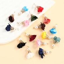 10 chiếc 28*14mm nhiều màu sắc ngọc trai giả tua rua mặt dây chuyền làm đồ trang sức vòng tay vòng cổ bông tai vật dụng thủ công tự làm - Tua hoa ngọc trai - Xem 7