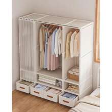 Armoire de chambre pratique et élégante, Porte-vêtements sur pied, Porte-vêtements robuste, Armoire de luxe à haute capacité, Armoire de rangement de vêtements à assemblage facile, Vêtements, Pantalons, Couette, Disponible en plusieurs tailles et styles, Grande capacité et assemblage facile