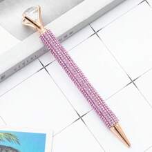 1-4pcs Creative Colorful Metal Sparkling Diamond-Embellished Ballpoint Pens With Retractable Nib, Suitable For School Office Writing Work, School Stationery, Gifts,Back To School .For Birthday Wedding Valentine's Day Gift