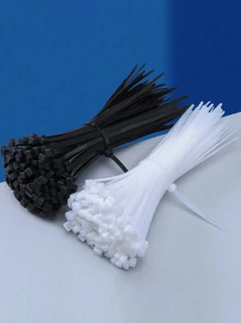 100/200/300pcs Cable Ties, Various Sizes Nylon Zip Ties 4/6/8 Inches, Self-Locking Rope Management Heavy Duty Outdoor, Home Office, Garden Fence Grid UV Resistant Nylon Straps