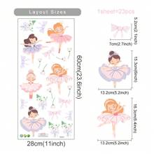 仙女芭蕾舞者蝴蝶结墙贴儿童房女孩婴儿房卧室装饰可爱儿童房壁纸自粘家居装饰墙面装饰浴室装饰房间装饰用品客厅装饰家居装饰客厅墙壁艺术墙纸个性贴纸 - 彩色 - 查看 6