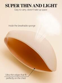 Solid Self-Adhesive Stick On Bra, Suitable For Everyday Wear - Apricot - View 5