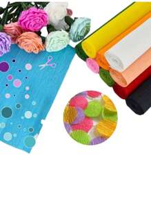 Paquete de 10 Papel Crepé colorido arrugado para materiales hechos a mano - Multicolor - Ver 2