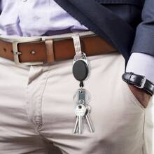 Ensemble de 40 Porte-clés Rétractables pour Cartes ID & Clés – Mousqueton & Clip Ceinture, Parfait pour Bureaux et Contrôle d'Accès