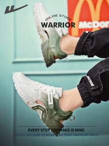 Warrior Fashionable Retro Men's Sports Shoes Spring And SummerLightweightComfortableBreathableRunning ShoesModest Style Casual Yet SleeksneakersApplicable Throughout The Yearwear-ResistingAll-Day WearTraining Sneakers - White/Green - View 6