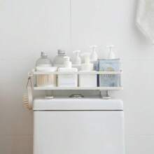 1pc Bathroom Toilet Wall Mounted Shelving Unit, No-Drill Floating Storage Rack - Multicolor - View 5