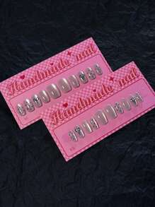 10 Stück Katzenauge Nägel mit schwarzen Punkten, Aufklebe-Nägel mit Schleifendekor, Glitzer-Fake-Nägel in kurzer Sargform, Maniküre-Set inklusive 1 Stück Blatt Klebestreifen & 1 Stück Mini-Feile, perfekt für den täglichen Gebrauch, Nagelbedarf