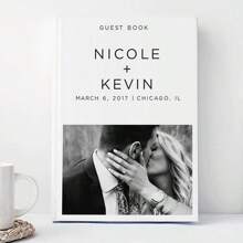 Wedding Guest Book, Vertical Wedding Book, Photo Wedding Book, Personalized With Alphabet Name, Hardcover Wedding Guest Book, Wedding Guestbook, Personalized Eucalyptus Wedding Guestbook, Wedding Memory Book, Wedding Scrapbook, Wedding Book, Single-Sided Customized Wedding Book, 36 Pages Wedding Book,Wedding Essentials - White - View 3