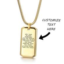 1 pieza Colgante de collar de acero inoxidable con texto grabado personalizado, regalo conmemorativo personalizado para parejas