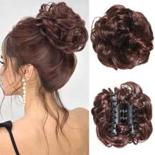 Hair Bun Extensions For Women Claw Clip Messy Bun Hair Piece Wavy Curly Messy Hair Bun Clip In Claw Chignon Hairpieces Synthetic Messy Bun Hair Extensions Scrunchie For Girls