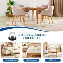 8/16/24 Stück runde Stuhlbein-Gleiter für Teppichböden, schwarze Möbelgleiter für Teppichböden, Kunststoff-Möbelgleiter, Tisch- und Stuhlbein-Abdeckungen, einfaches Gleiten und geräuschreduzierend für Zuhause und Büro