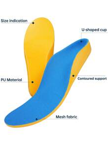 Sports Insoles For Men And Women, Sweat-Absorbing, Breathable, Elastic, Shock-Absorbing, Soft Sole, Long-Term Standing, Comfortable Running Shoes Insoles, PU Material