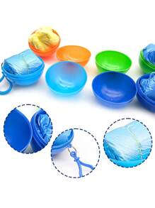 10/6/3/1pc Portable Raincoat Ball, Disposable Thickened Raincoat With Ball-Shaped Storage Box, Suitable For Hiking & Camping; Can Hang On Backpack; Random Color Camping Stuff(10/6/4/3/2/1pc) - Multicolor - View 2