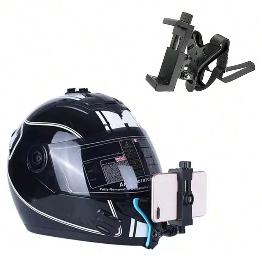 Cell Phone Camera Mount For Gopro Helmet Chin Position - màu đen - Xem 1