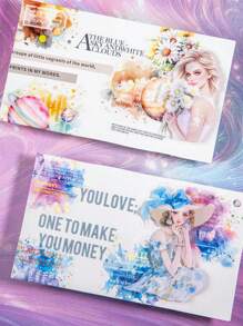 1 rol aquarel tie-dye folie decoratieve tape, Galaxy thema Engels alfabet voor scrapbooking